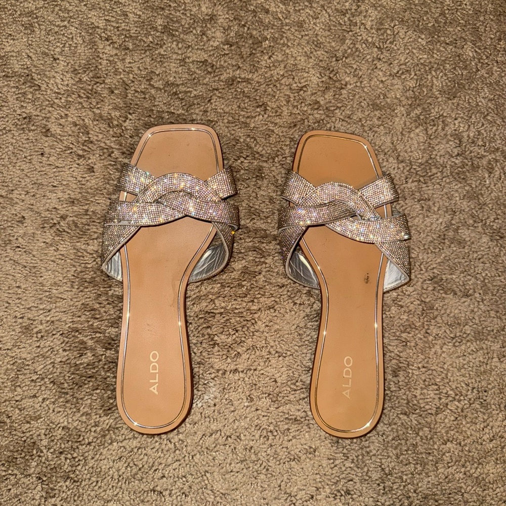 Aldo Silver Women's Slide Sandals